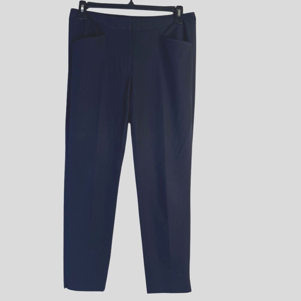 Halogen Black Staple Dress Pant‎ Trousers Taylor Fit Slim Leg w/ Slits Size 10